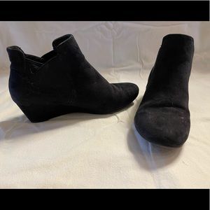 Black Suede Wedge Boots